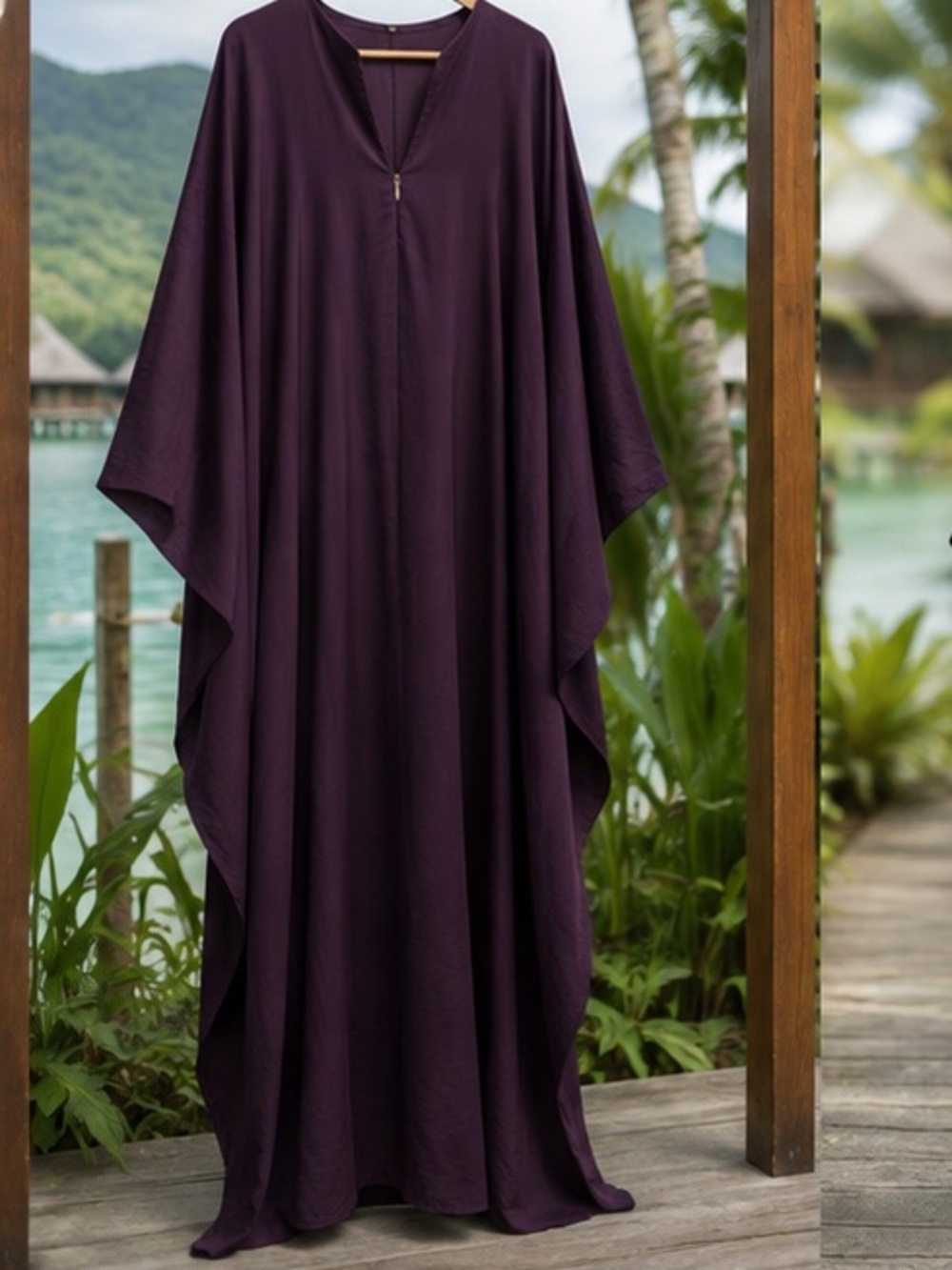 Majestic purple Kaftan Abaya Butterfly sleeves
